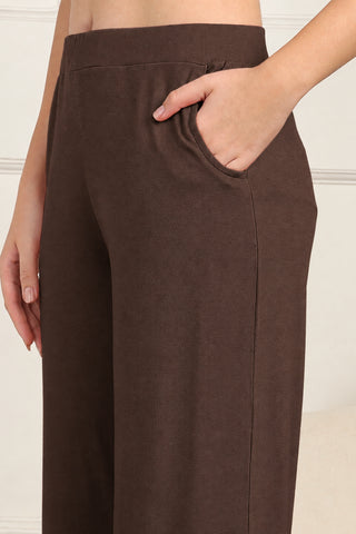 Dark Chocolate High Waist Maternity Palazzo