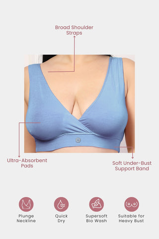 247 Cornflower Blue Padded Maternity Feeding Bra