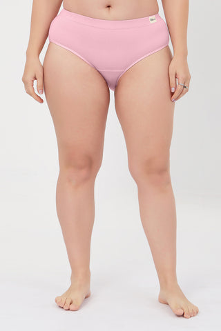 Sera Fine Rib Mid Rise Hipster - Pink