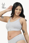 SecureFit Cotton Non-Padded Feeding Bra - Grey Melange