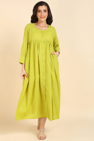 Lime Katha 100% Cotton Zipless Feeding Maxi with Pockets