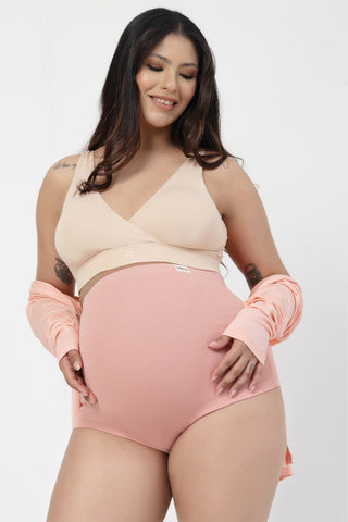 Pregnancy Panty – Over-the-Belly (Rib Textured) - Rose gold