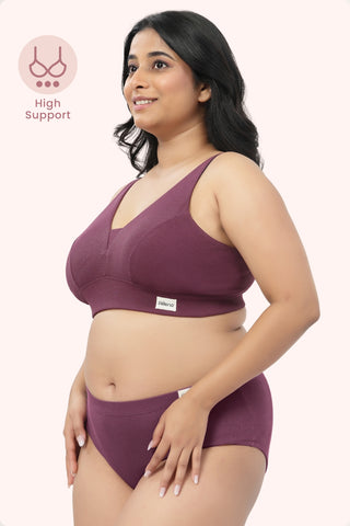 Sera Fine-Rib Bra - Dark Berry