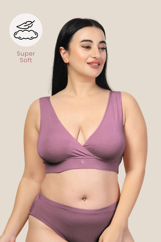 Lilac Padded Bra; pastel shade minimizes visibility under light colored tops.