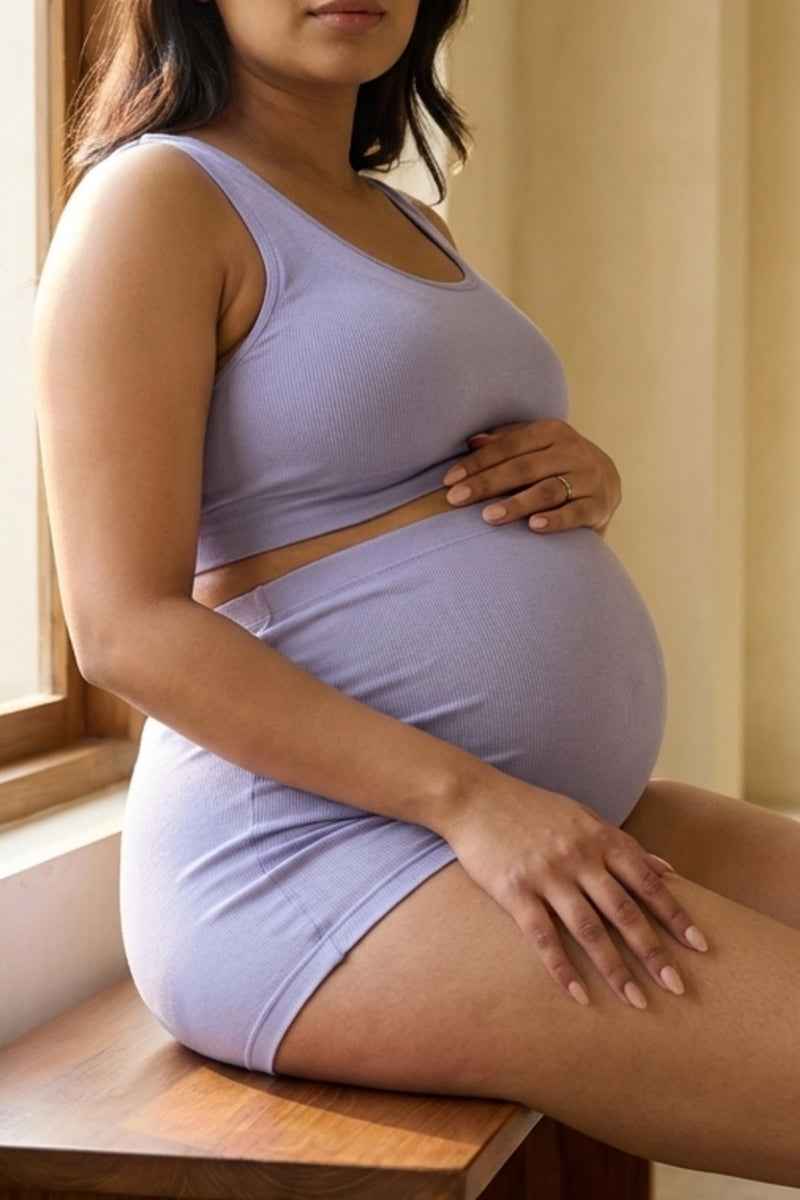 Pregnancy Panty – Over-the-Belly (Rib Textured) - Mist