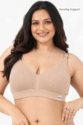Lira Ribbed Cotton Nursing Padded Bra - Butter