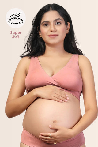247 Light Pink Modal Padded Maternity Feeding Bra