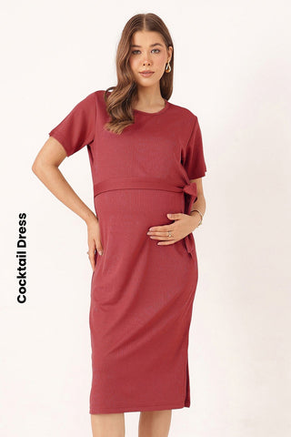 Mario Rib Zipless Feeding Dress - Maroon