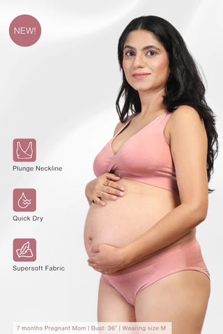 Close-up shows easy-access nursing clips for quick, effortless feeding.