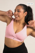 247 Extra Support Cotton Feeding Bra with Adjuster - Melange Pink