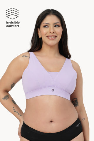 Natural Shape Cotton Bra Pack of 3 - (Purple, Lavender & Dark Skin)