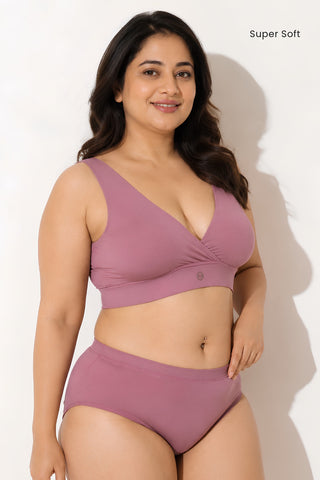 247 (Upgraded) Plumwine Modal Padded Maternity Feeding Bra