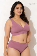 247 (Upgraded) Plumwine Modal Padded Maternity Feeding Bra