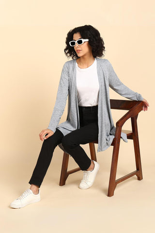 Light Grey Full Coverage Easy-Feeding Maternity Duster - House Of Zelena™