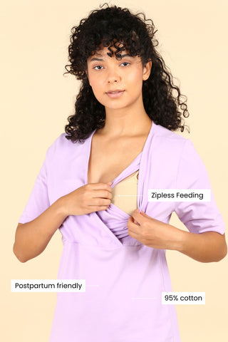 248 Zactive™ Lavender Zipless Maternity Top & Legging Set