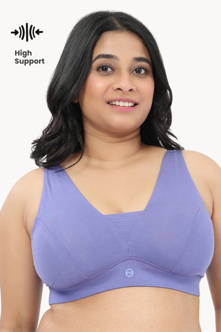 Fixed Padded Modal Maternity Bra with Support - Royal Blue