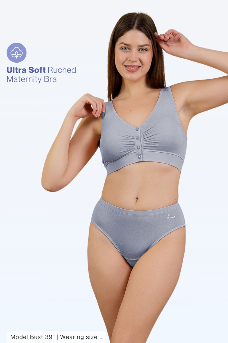 M-Blue Bra straps; broad straps distribute breast weight across the shoulder.
