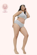 Sera Fine-Rib Bra - Grey Melange