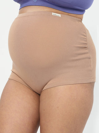 Pregnancy Cotton Panty (Pack of 3) (Skin, Rose Gold & Black)