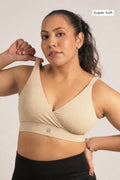 247 Extra Support Cotton Feeding Bra with Adjuster - Melange Beige