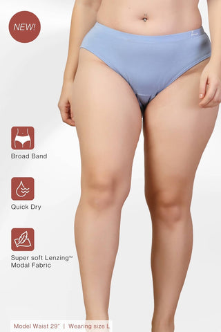 Light Blue Panty; fabric's breathability promotes air circulation in the core area.