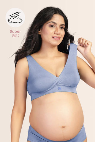 247 (Upgraded) Royal Blue Modal Padded Maternity Feeding Bra
