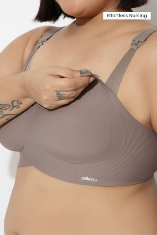 Sculpt & Lift Powermesh Nursing Bra - Chrome