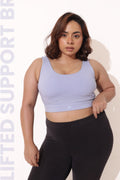 Sculpt & Lift Cotton Sports Bra - M-Blue