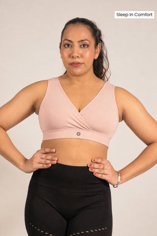 247 Cotton Non Padded Yoga Bra - Salmon