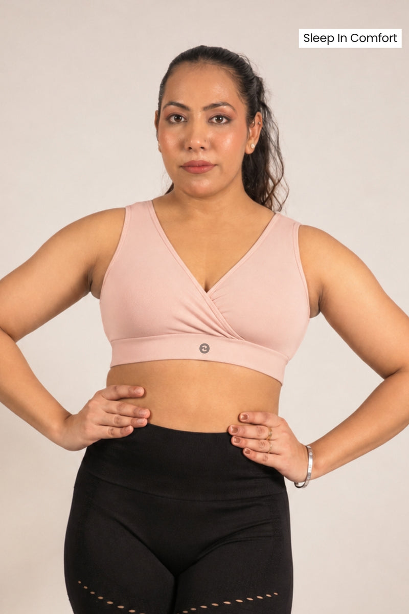 247 Cotton Non Padded Yoga Bra - Salmon