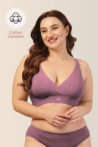 247 Extra Support Cotton Feeding Bra with Adjuster - Lilac
