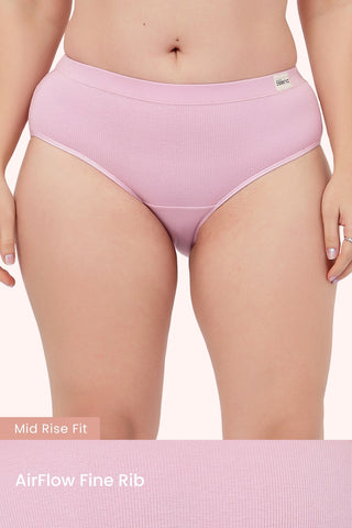 Sera Fine Rib Mid Rise Hipster - Pink