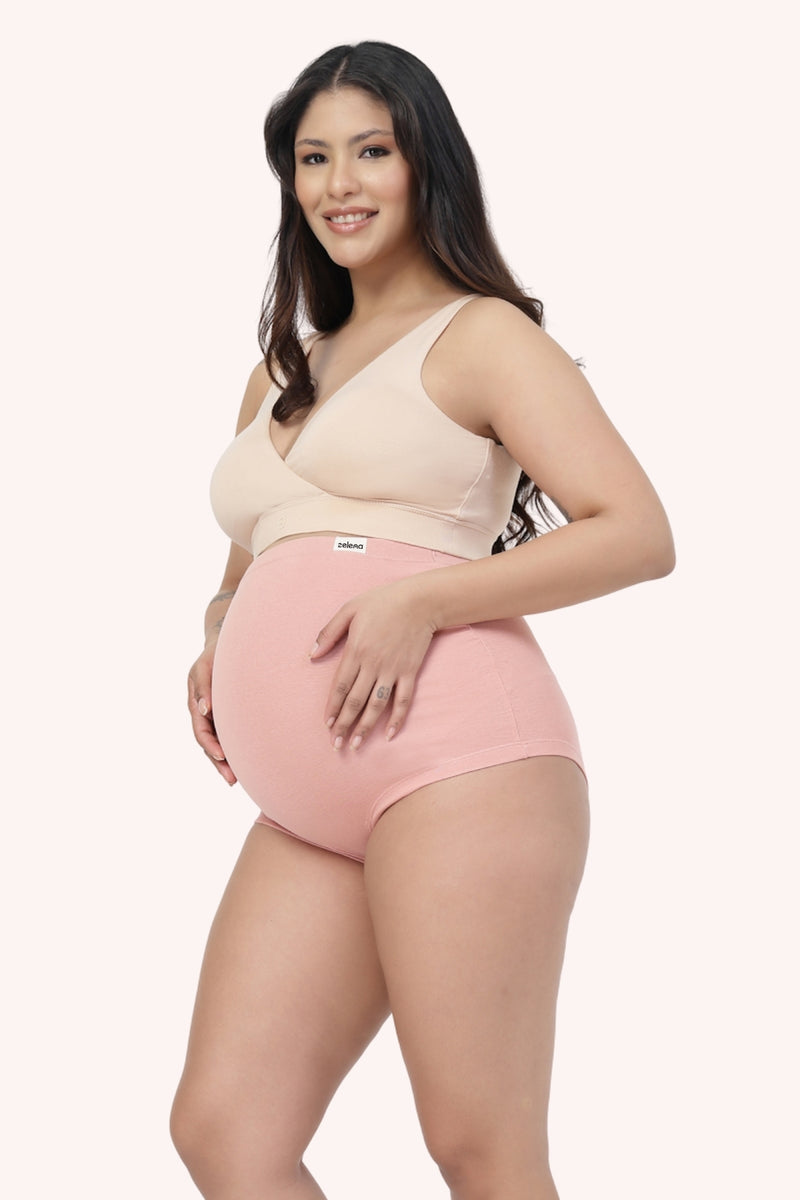 Pregnancy Panty – Over-the-Belly (Rib Textured) - Rose gold