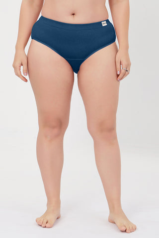 Sera Fine Rib Mid Rise Hipster - Airforce