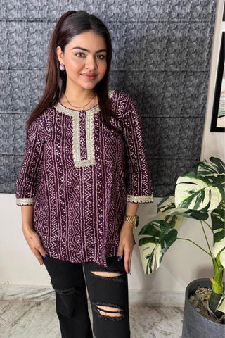 Maroon Elegant Essence Zipless Maternity Feeding Top