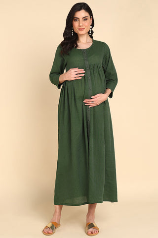 https://houseofzelena.com/products/green-katha-100-cotton-zipless-maternity-maxi-with-pockets