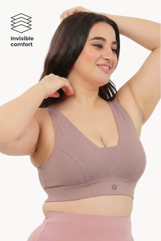 Natural Shape Cotton Bra Pack of 3 - (Purple, Lavender & Dark Skin)