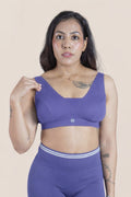 Fixed Padded Modal Maternity Bra with Support - Royal Blue
