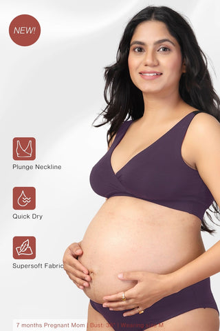 247 Wine Padded Maternity Feeding Bra