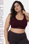 Sculpt & Lift Cotton Sports Bra - Wine