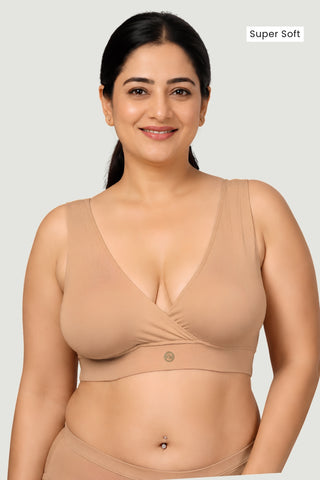 247 (Upgraded) Dark Skin Modal Padded Maternity Feeding Bra