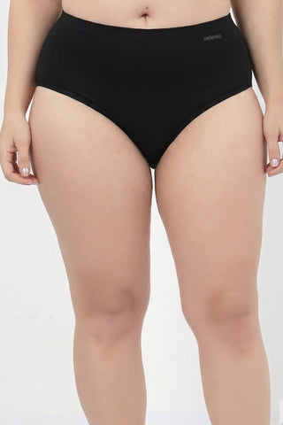 High-Waist Cotton Comfort Hipster (Pack of 4) (Black, Blush, Grey Melange & Light Skin)