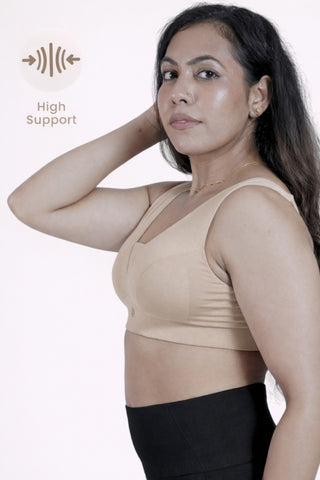 Fixed Padded Modal Maternity Feeding Bra with Support - Light Skin