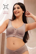 Ruched Modal Front-Open Bra - Woodrose