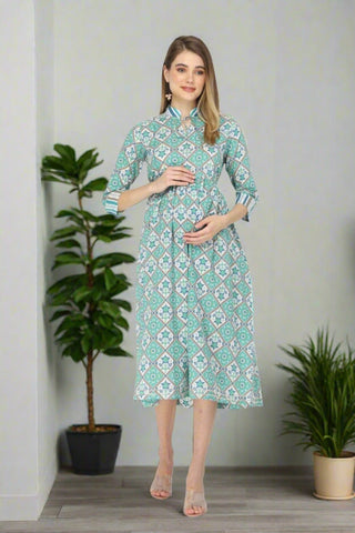 https://houseofzelena.com/collections/feeding-kurtis/products/teal-and-white-maternity-dress