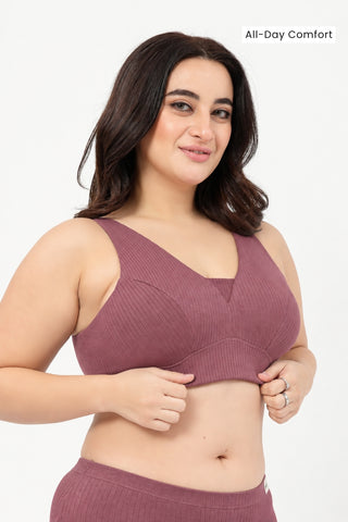 Natural Shape Wide Rib Bra - Blush