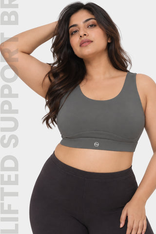Sculpt & Lift Cotton Sports Bra - Grey