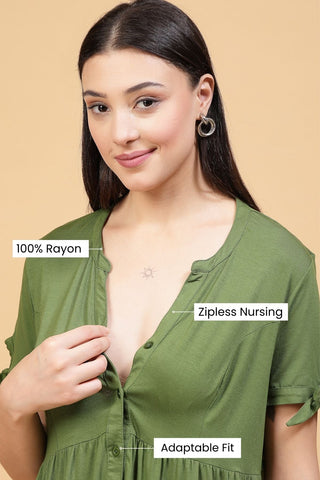 Green Solid Top model; detail shot confirms button placement.