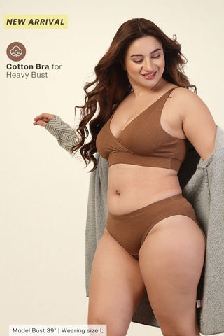 247 Extra Support Cotton Feeding Bra with Adjuster - Brown