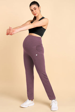 247 Zactive™ Deep Woodrose High Waist Trousers (Pregnancy & Postpartum)